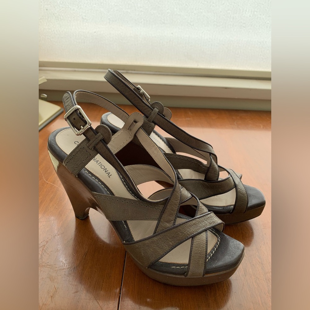 Costume National Dark Gray Strappy Heels size 37